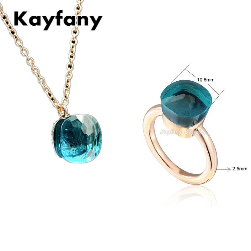 2pcs/set Pomellato Candy Style Jewelry Set Necklace Ring Crystal Jewelry Set For Women 28 Colors Jewelry Rose Gold Plated 
2pcs/set Pomellato Candy Style Jewelry Set Necklace Ring Crystal Jewelry Set For Women 28 Colors Jewelry Rose Gold Plated
