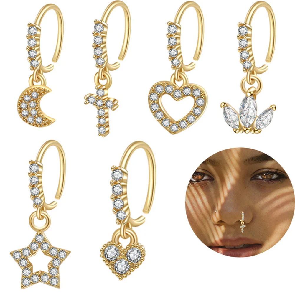 Creative New 1Pcs Fashion Surgical Stainless Steel CZ Dangle Nose Studs Colorful Indian Pendant Nose Rings Nose Piercing Jewelry 
Creative New 1Pcs Fashion Surgical Stainless Steel CZ Dangle Nose Studs Colorful Indian Pendant Nose Rings Nose Piercing Jewelry