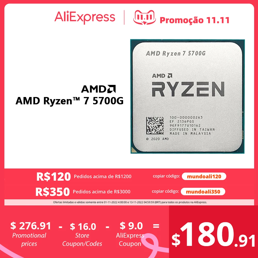 AMD Ryzen 7 5700G R7 5700G 3.8GHz Eight-Core 16-Thread 65W CPU Processor L3=16M 100-000000263 Socket AM4 NO FAN
AMD Ryzen 7 5700G R7 5700G 3.8GHz Eight-Core 16-Thread 65W CPU Processor L3=16M 100-000000263 Socket AM4 NO FAN