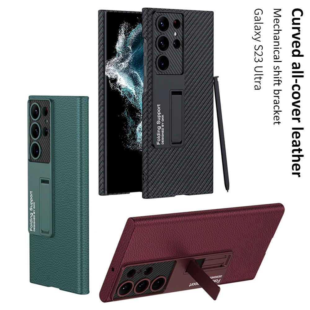 Original GKK Kickstand Bracket Hard PC Plastic Leather Carbon Fiber Texture Case For Samsung Galaxy S23 S22 Ultra Holder Cover
Original GKK Kickstand Bracket Hard PC Plastic Leather Carbon Fiber Texture Case For Samsung Galaxy S23 S22 Ultra Holder Cover