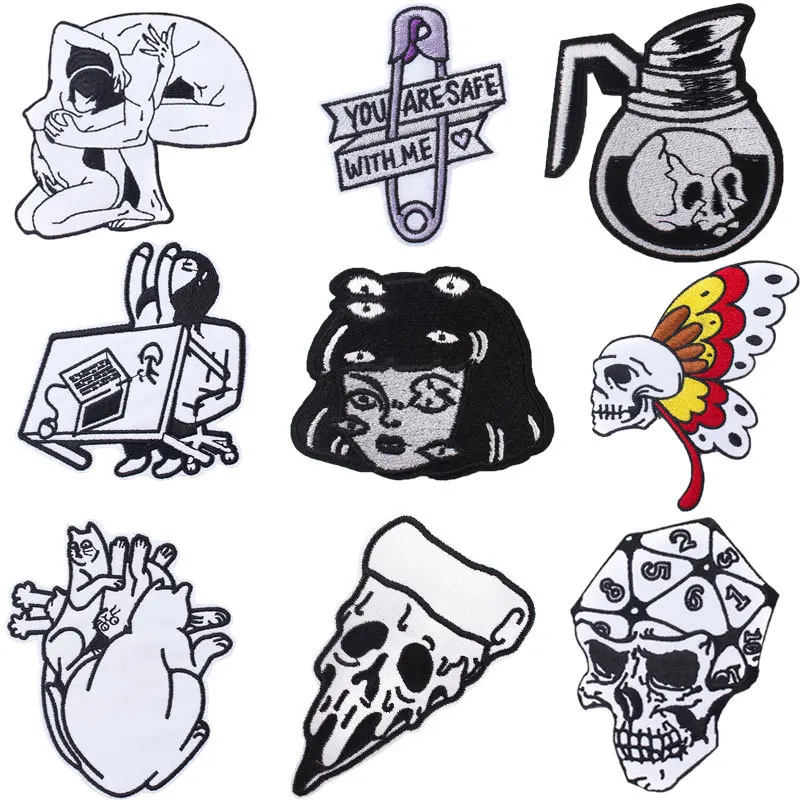 Punk Embroidery Cloth Stickers/computer Embroidery/clothing Accessories Patch/DIY Embroidery/ Iron on Patches for Clothes
Punk Embroidery Cloth Stickers/computer Embroidery/clothing Accessories Patch/DIY Embroidery/ Iron on Patches for Clothes