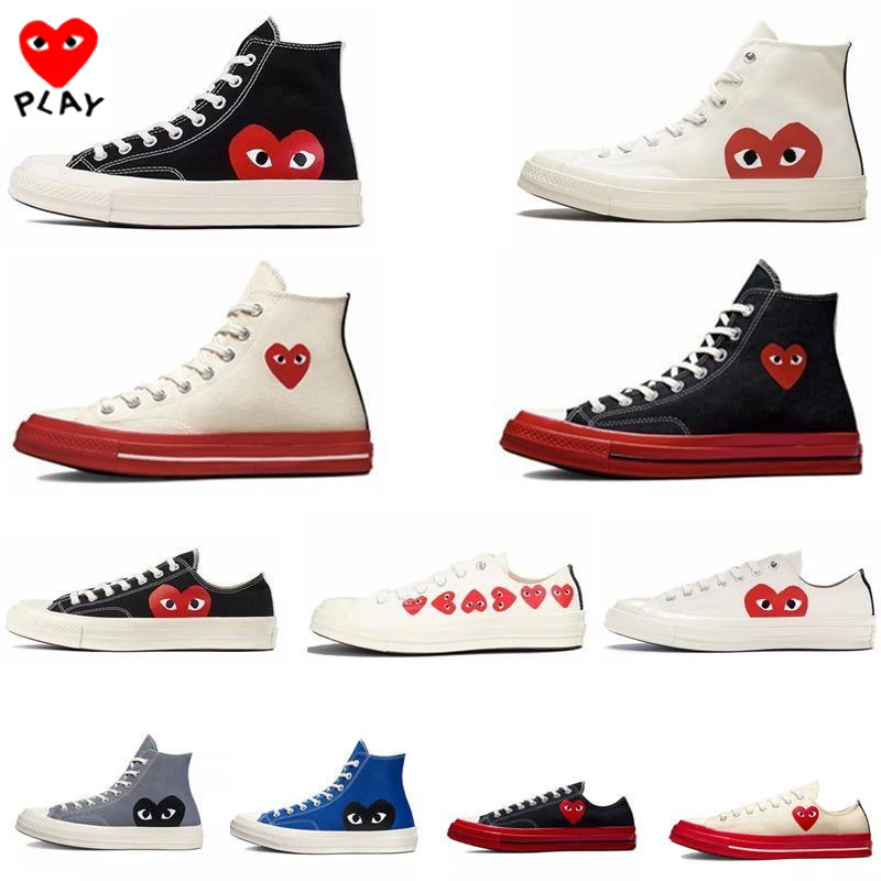 

New CDG PLAY 1970 Red Heart Casual Shoes 1970s Big Eyes Play Chuck Multi Hearts Skate Platform Shoe Classic Canvas Jointly Name