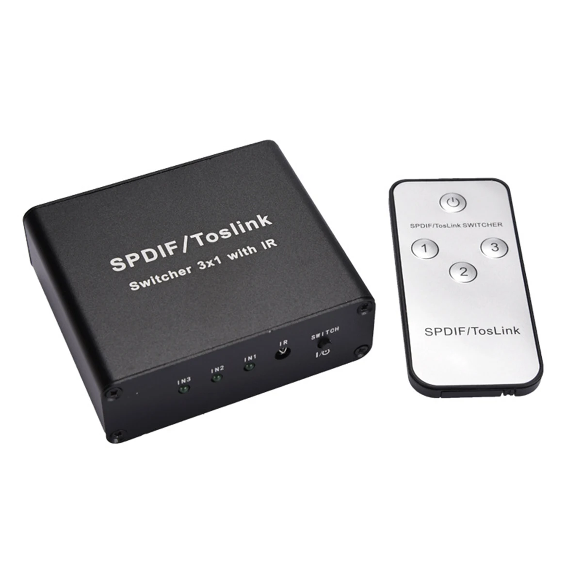 3-Port SDPIF/Toslink Switcher 3 In 1 Out Digital Optical Audio Switcher with IR Remote Controller US Plug 3-Port SDPIF/Toslink
3-Port SDPIF/Toslink Switcher 3 In 1 Out Digital Optical Audio Switcher with IR Remote Controller US Plug 3-Port SDPIF/Toslink
