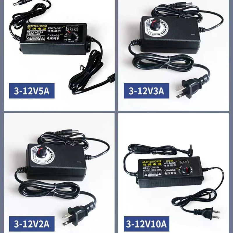 DC 3V-12V 2A 3A 5A 10A Adjustable Power Adapter 12V Volt Power Supply Source LED Display Screen EU US For CCTV LED Strip Light
DC 3V-12V 2A 3A 5A 10A Adjustable Power Adapter 12V Volt Power Supply Source LED Display Screen EU US For CCTV LED Strip Light