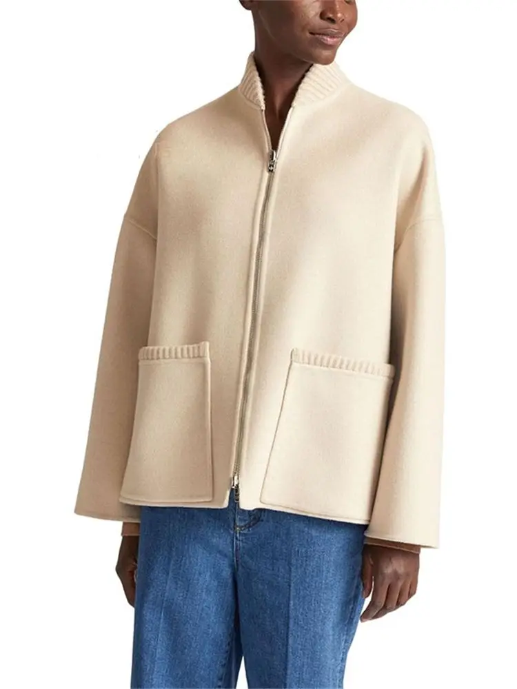 100% Cashmere Women Double Zipper Ribbed Knit Jacket 2022 Autumn Winter Simple Fashion Ladies Solid Color Half Turtleneck Coat
100% Cashmere Women Double Zipper Ribbed Knit Jacket 2022 Autumn Winter Simple Fashion Ladies Solid Color Half Turtleneck Coat
