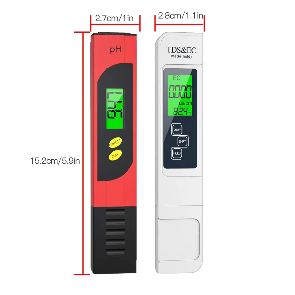 4 in 1 Set LCD Display Digital pH Meter TDS Pen EC Thermometer ATC Water Quality Tester Water Quality Monitor Test Pen for Pool
4 in 1 Set LCD Display Digital pH Meter TDS Pen EC Thermometer ATC Water Quality Tester Water Quality Monitor Test Pen for Pool