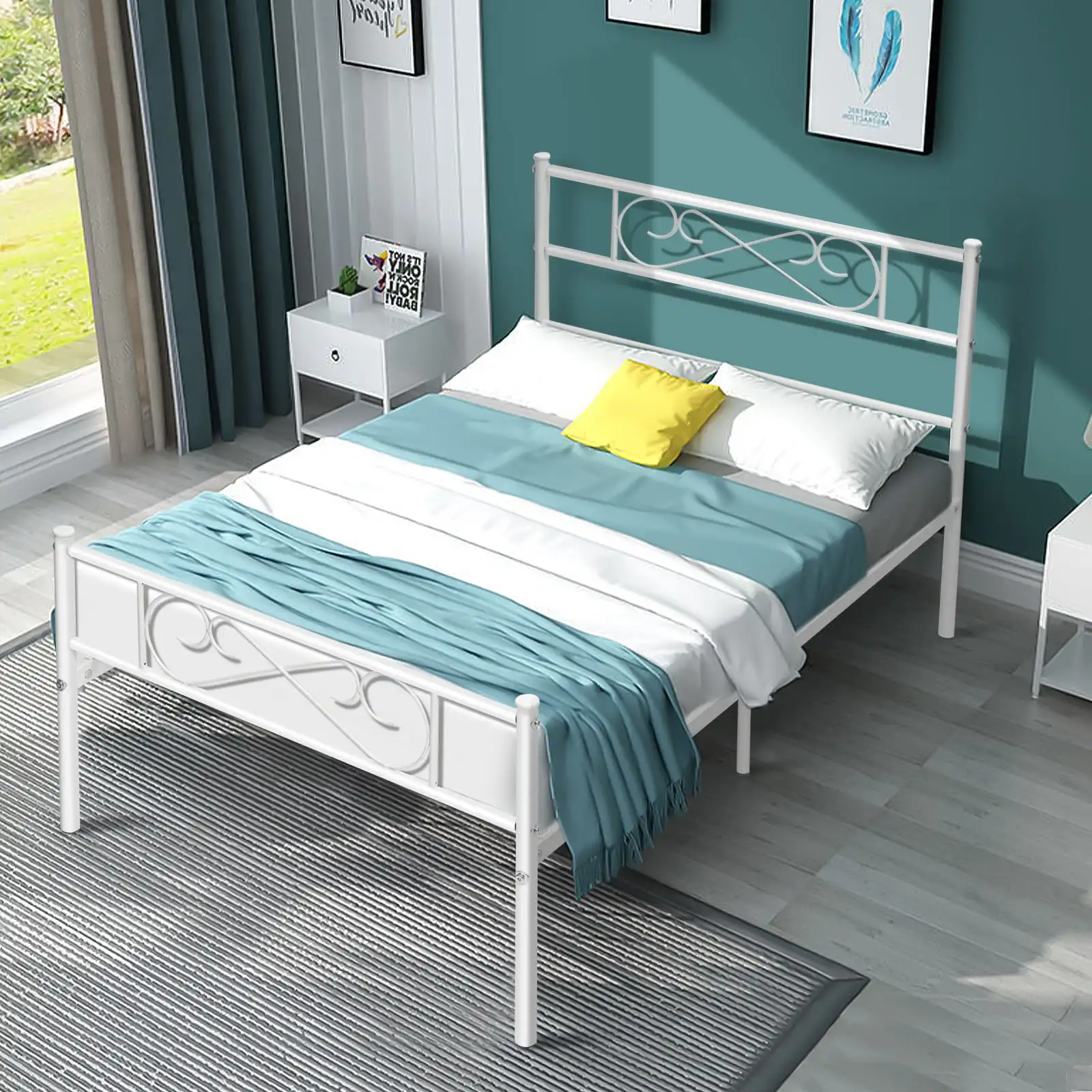 Lusimo White Twin Bed Frame with Headboard and Footboard 12 inch Metal Platform Bed Frame No Box Spring Needed Twi
Lusimo White Twin Bed Frame with Headboard and Footboard 12 inch Metal Platform Bed Frame No Box Spring Needed Twi
