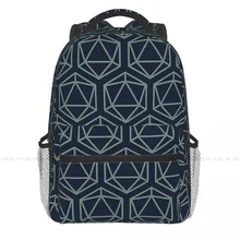 Large Capacity School Bag DND Game 20 Sided Gaming Die Pattern Design Travel Laptop Backpacks Multifunctional Soft Rucksack