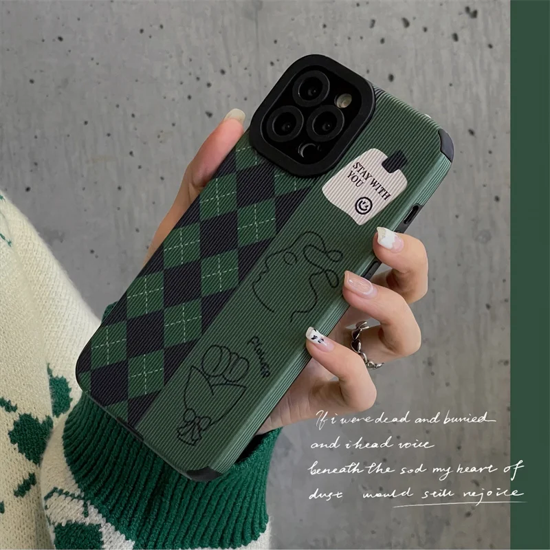 Hot Sell 3D Stripe Grid Phone Case For Iphone 13 12 11 Pro Max XR XS 7 8 Plus Dark Green Oil Painting Leather Couple Soft Cover
Hot Sell 3D Stripe Grid Phone Case For Iphone 13 12 11 Pro Max XR XS 7 8 Plus Dark Green Oil Painting Leather Couple Soft Cover