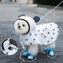 Bear Medium-sized And Kitten Chihuahua Rain Cute Pet Summer Waterproof Dogs Cape Clothing Puppy Poodle Ears Raincoat For Small