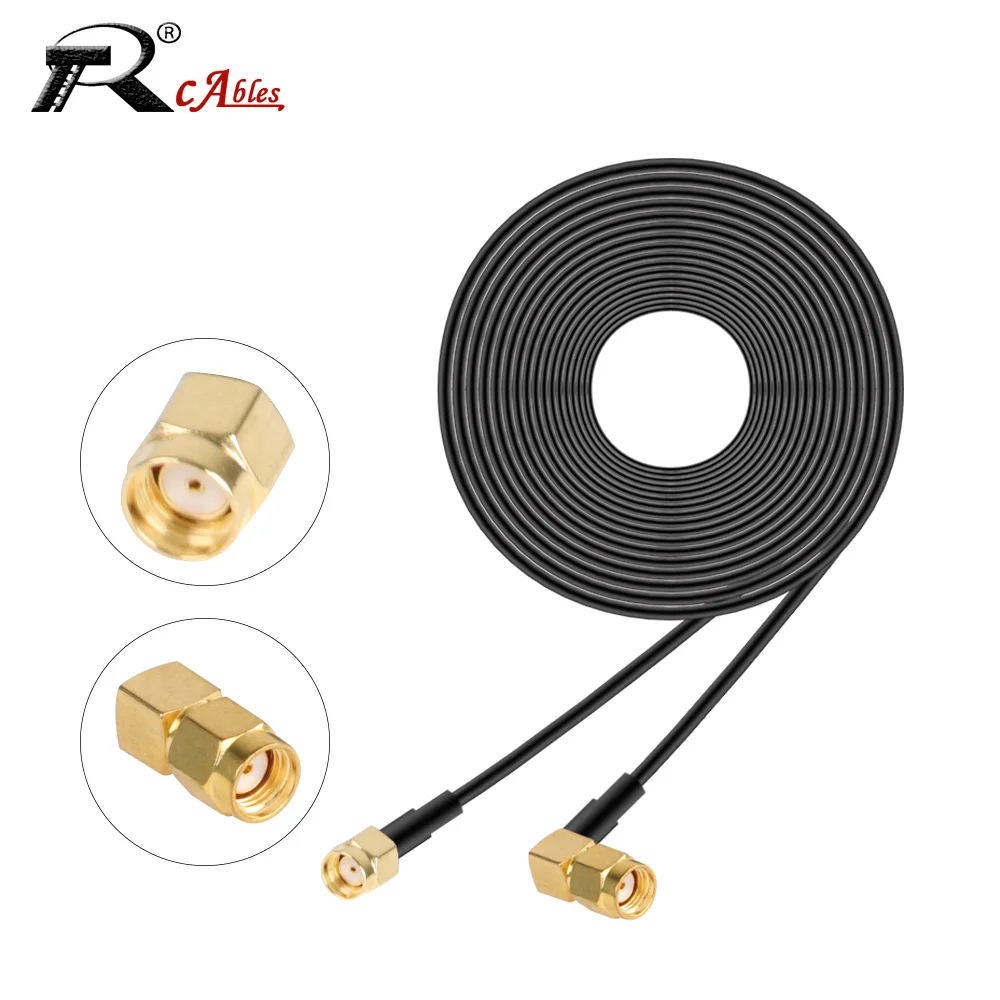 RP-SMA Male to Elbow RP-SMA Male Right Angle Extension Cable RG174 Pigtail RF Coaxial Jumper WIFI Router Antenna Adapter Cable
RP-SMA Male to Elbow RP-SMA Male Right Angle Extension Cable RG174 Pigtail RF Coaxial Jumper WIFI Router Antenna Adapter Cable
