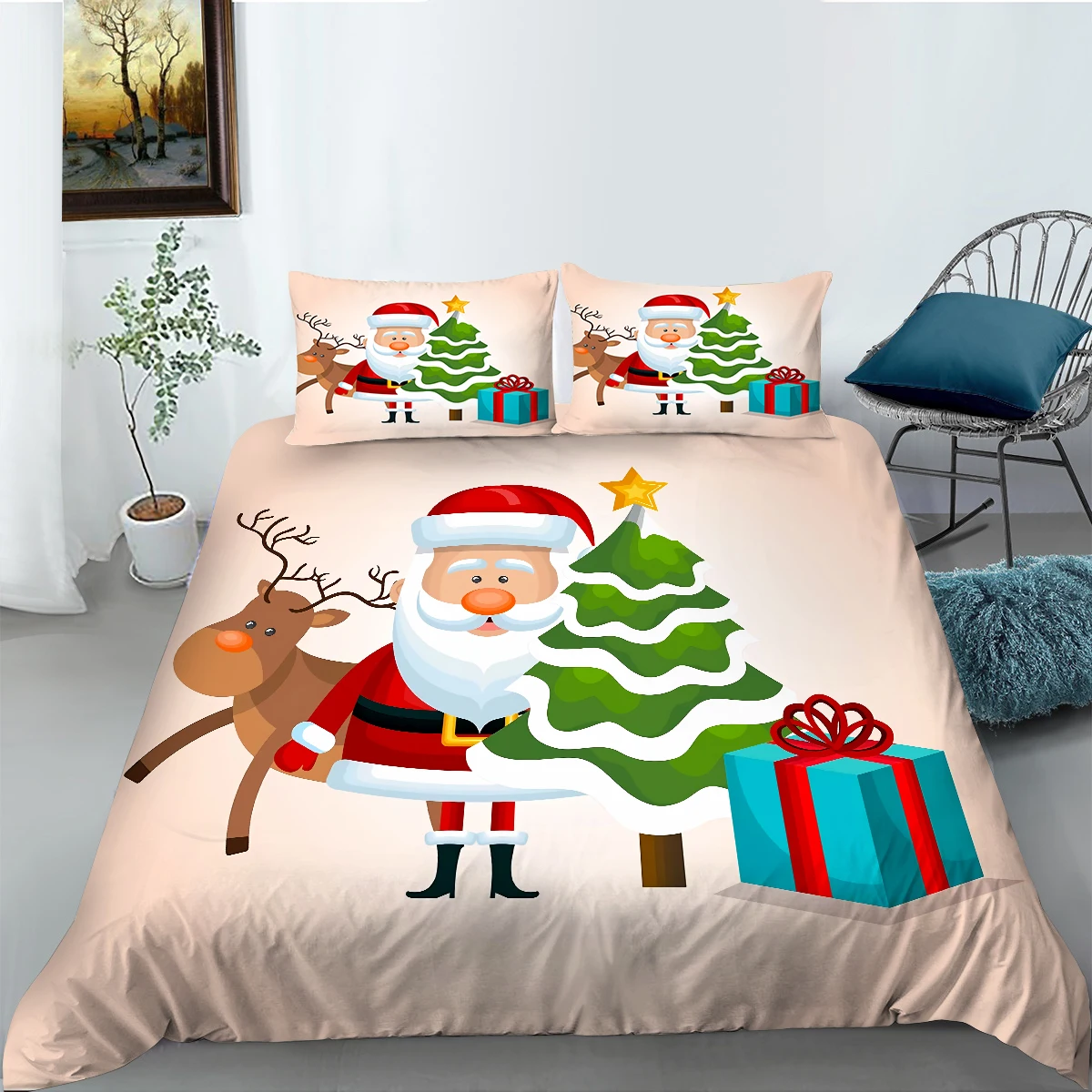 Cartoon Home Textiles Christmas Style Bedding Sets Children Single Double Size Duvet Cover Polyester Pillowcase
Cartoon Home Textiles Christmas Style Bedding Sets Children Single Double Size Duvet Cover Polyester Pillowcase