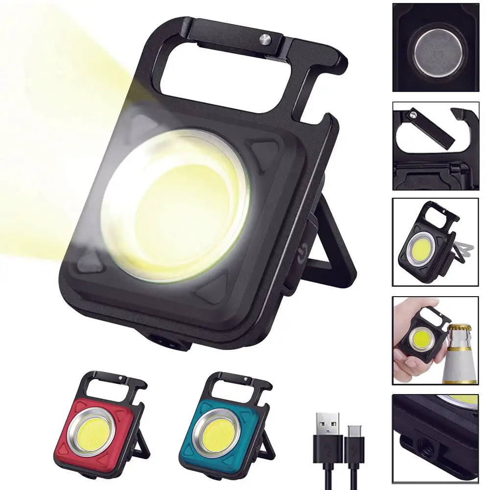 LED Flashlight Portable Pocket Work Light Keychain USB Rechargeable COB Lantern for Outdoor Camping Small Light Corkscrew
LED Flashlight Portable Pocket Work Light Keychain USB Rechargeable COB Lantern for Outdoor Camping Small Light Corkscrew