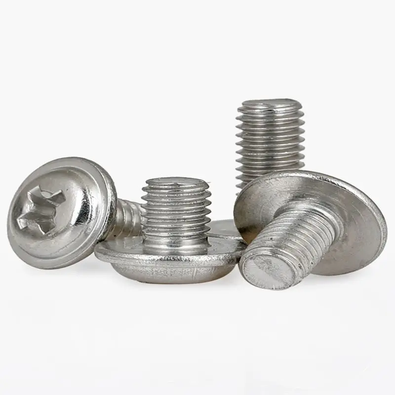 M5 M6 Stainless steel plate Screw Bolt Cross recessed round head with Washer half DIN967 
M5 M6 Stainless steel plate Screw Bolt Cross recessed round head with Washer half DIN967