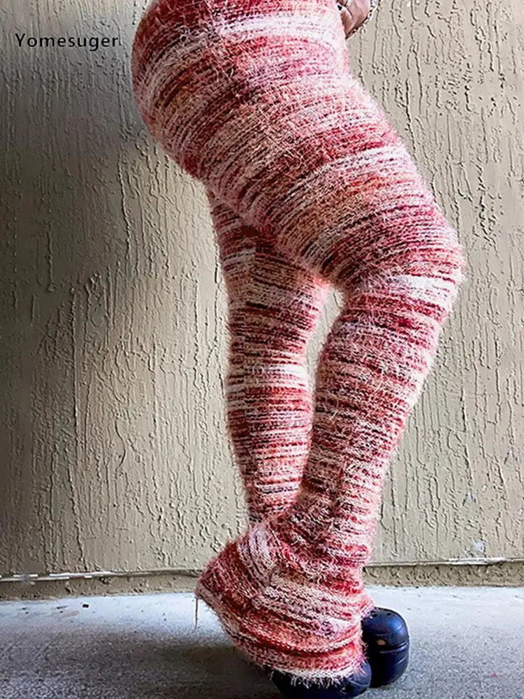 Yomesuger Fur Striped Knit Ribbed Pant Women Fashion High Waisted Flare Elastic Trousers 2023 Winter Female Bottoms Streetwear
Yomesuger Fur Striped Knit Ribbed Pant Women Fashion High Waisted Flare Elastic Trousers 2023 Winter Female Bottoms Streetwear