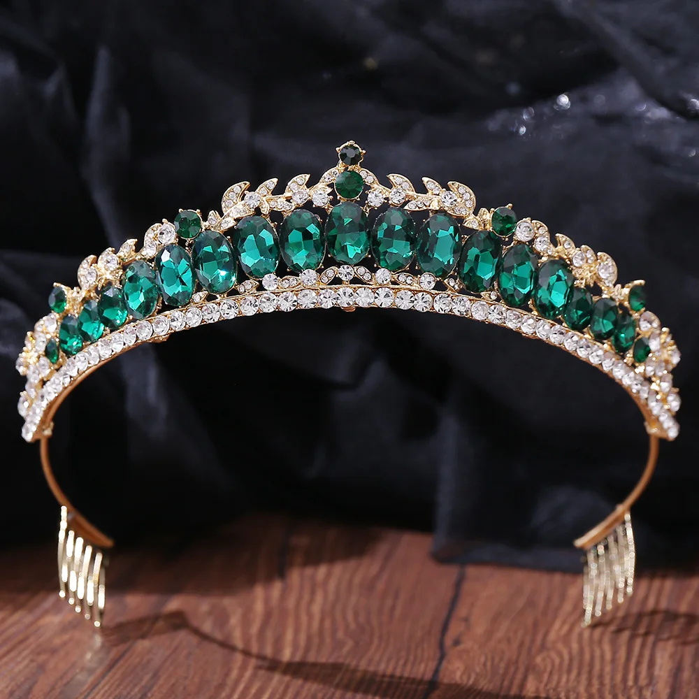 Baroque Green Egg Shape Crystal Wedding Crown Princess Bridal Tiaras Comb Headband Party Show Headdress Diadem Hair Jewelry Gift
Baroque Green Egg Shape Crystal Wedding Crown Princess Bridal Tiaras Comb Headband Party Show Headdress Diadem Hair Jewelry Gift