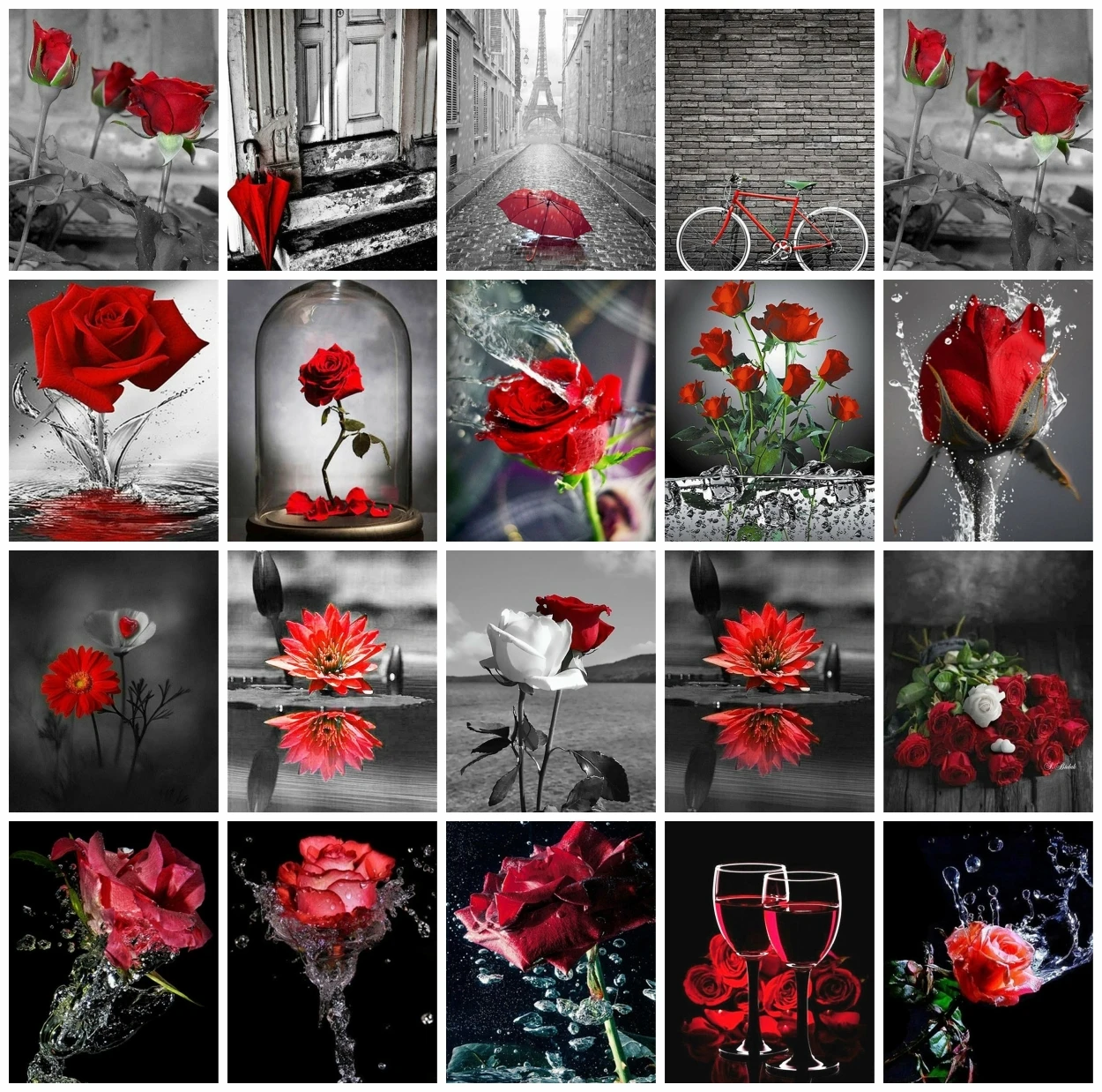 AZQSD 5D алмазная картина роза цветок полный квадрат/круглая Алмазная вышивка черный красный цветочный домашний декор крестиком наборы
AZQSD 5D алмазная картина роза цветок полный квадрат/круглая Алмазная вышивка черный красный цветочный домашний декор крестиком наборы