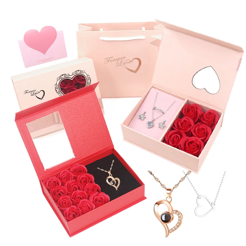 Soap Flower Gift Box with Carry Bag Ring Earring Necklace Jewelry Window Storage Box Wedding Party Valentine's Day Gifts Crafts
Soap Flower Gift Box with Carry Bag Ring Earring Necklace Jewelry Window Storage Box Wedding Party Valentine's Day Gifts Crafts