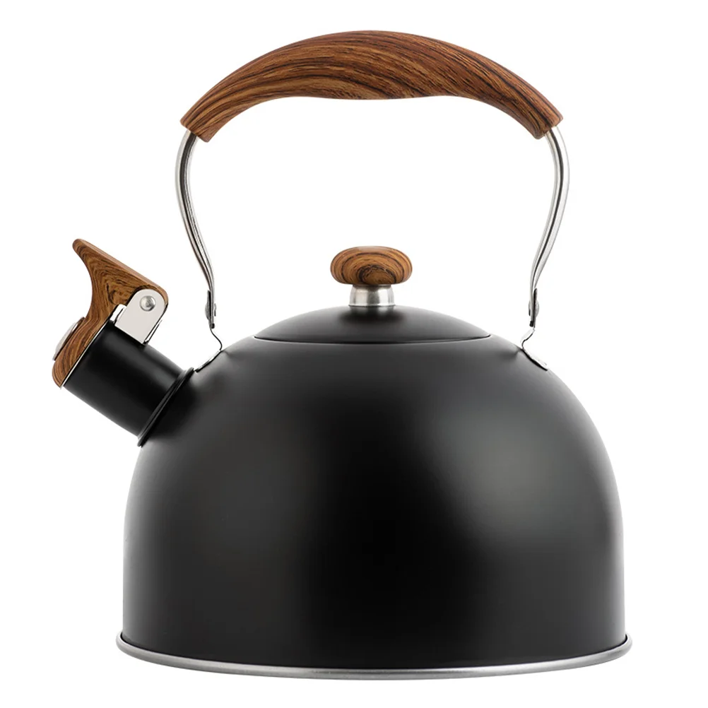 

Whistling Tea Kettle for Stove 2 5L Stainless Steel Teapot with Wood Handle Campaing Tea Serving Kettle Whistling Spout Locking