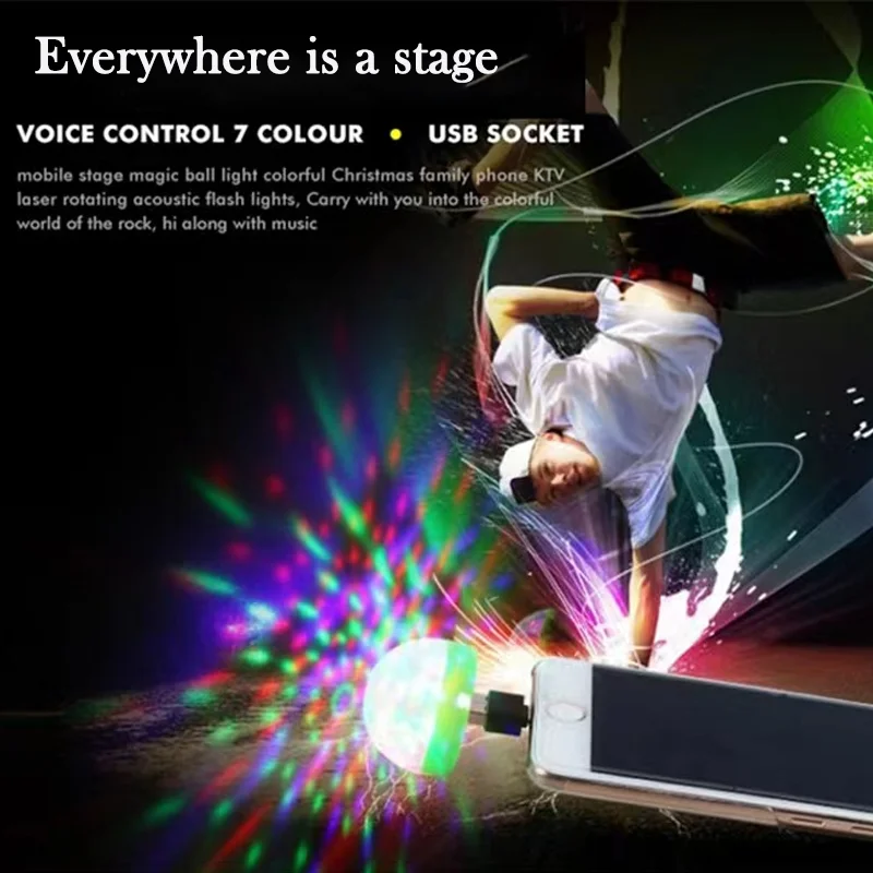 

Portable Cell Phone Stage Lights Mini RGB Projection Lamp Party DJ Disco Ball Light Indoor Lamps Club LED Magic Effect Projector