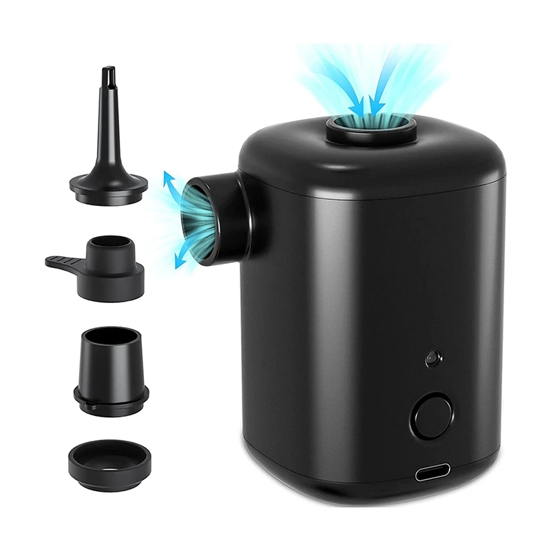Portable Quick-Fill Rechargeable Air Pump, With 4 Nozzles For Air Mattress/ Swimming Rings/ Pool Floats/ Yoga Ball
Portable Quick-Fill Rechargeable Air Pump, With 4 Nozzles For Air Mattress/ Swimming Rings/ Pool Floats/ Yoga Ball