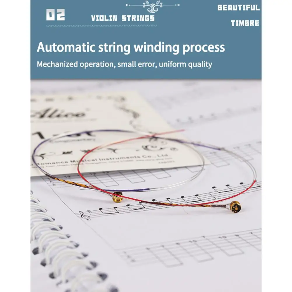 

4pcs A709 Alice Violin Strings Set Steel Rope Core G String Nickel Strings Practice Play Parts 31/8/4/2 Violin Accessories