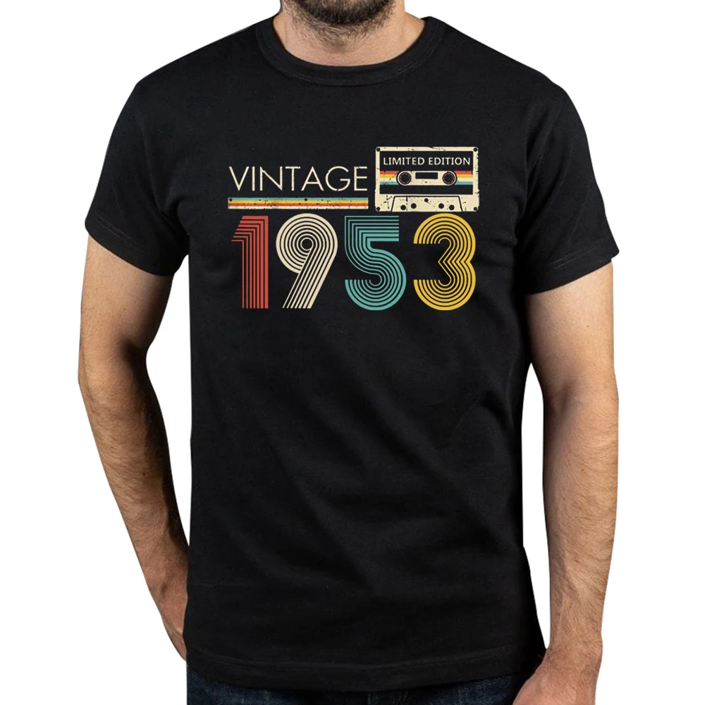 Vintage 1953 Limited Edition Cassette 70th Birthday Tee Tops Round Neck Short-Sleeve Fashion Tshirt Clothing Casual T-shirts
Vintage 1953 Limited Edition Cassette 70th Birthday Tee Tops Round Neck Short-Sleeve Fashion Tshirt Clothing Casual T-shirts