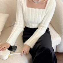 Jielur Autumn New Solid Color Loose Cardigan Woman Sexy Sweet Ladies Cardigan Female White Black Pink Apricot Knitted Cardigan