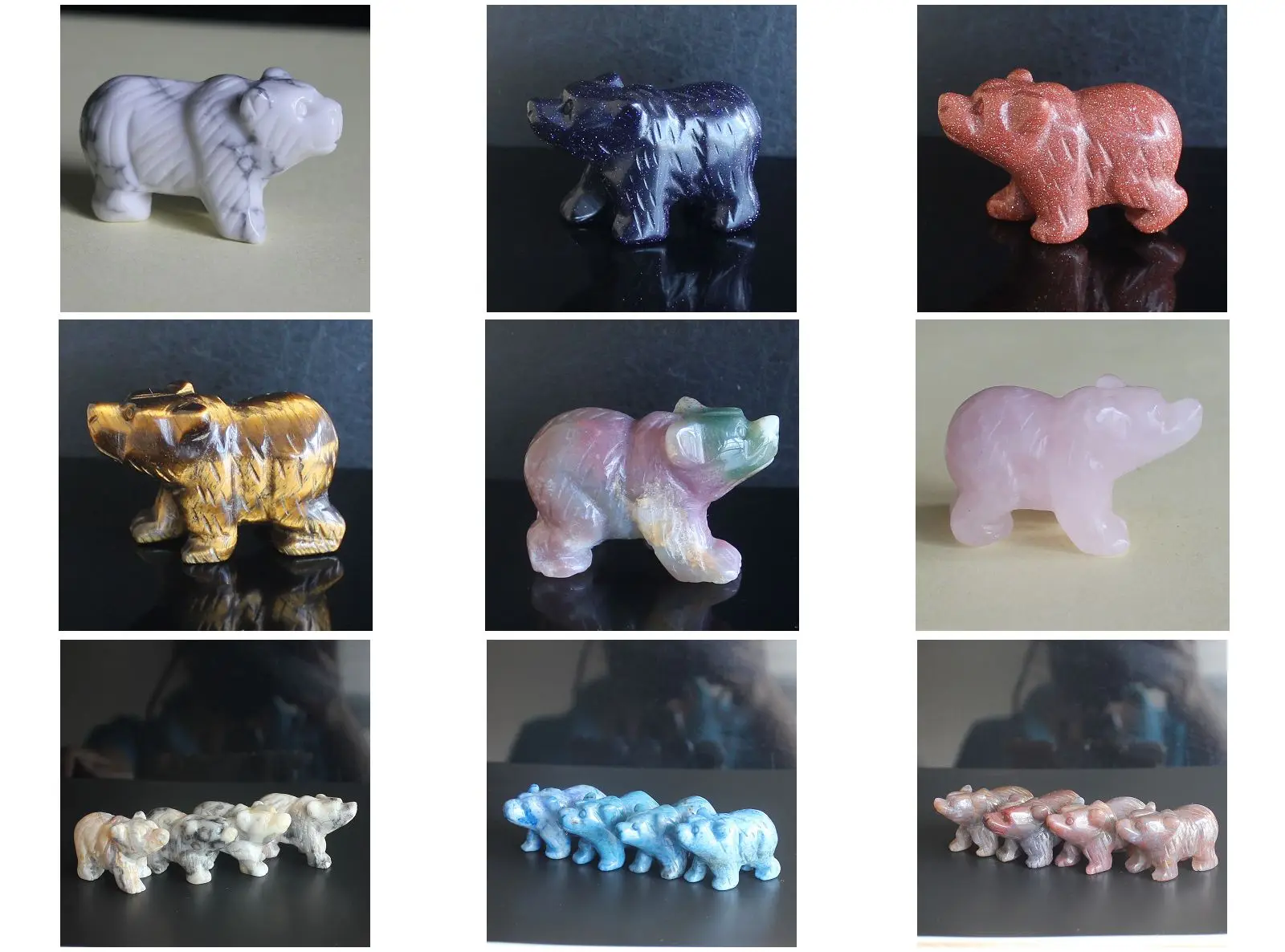 1.5'' Hand Carved Mixed Gemstone Crystal Bear Animal Figurine Animal Carving
1.5'' Hand Carved Mixed Gemstone Crystal Bear Animal Figurine Animal Carving