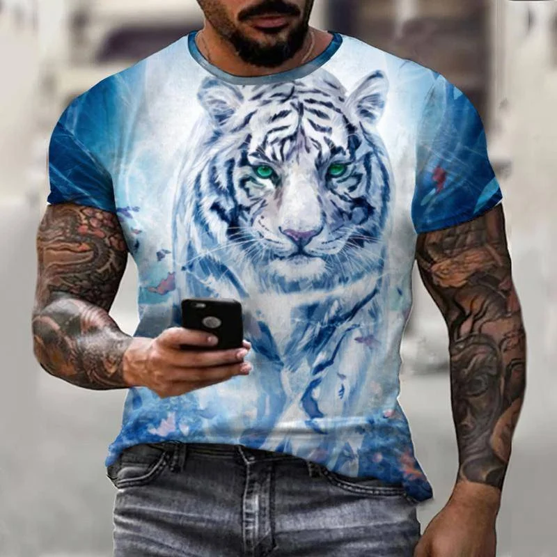 Men's T-Shirt Fashion Summer 3D Printing Animal Beast Tiger Tiger Pattern Street Loose Oversize Men Short Sleeve Top
Men's T-Shirt Fashion Summer 3D Printing Animal Beast Tiger Tiger Pattern Street Loose Oversize Men Short Sleeve Top