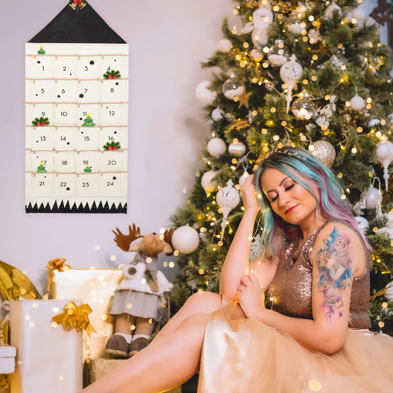 Storage Bag Christmas Advent Calendar Pouch Burlap Gift Bags Decorate Wall Hanging Cotton Xmas Multi-Pockets Storage Bag
Storage Bag Christmas Advent Calendar Pouch Burlap Gift Bags Decorate Wall Hanging Cotton Xmas Multi-Pockets Storage Bag