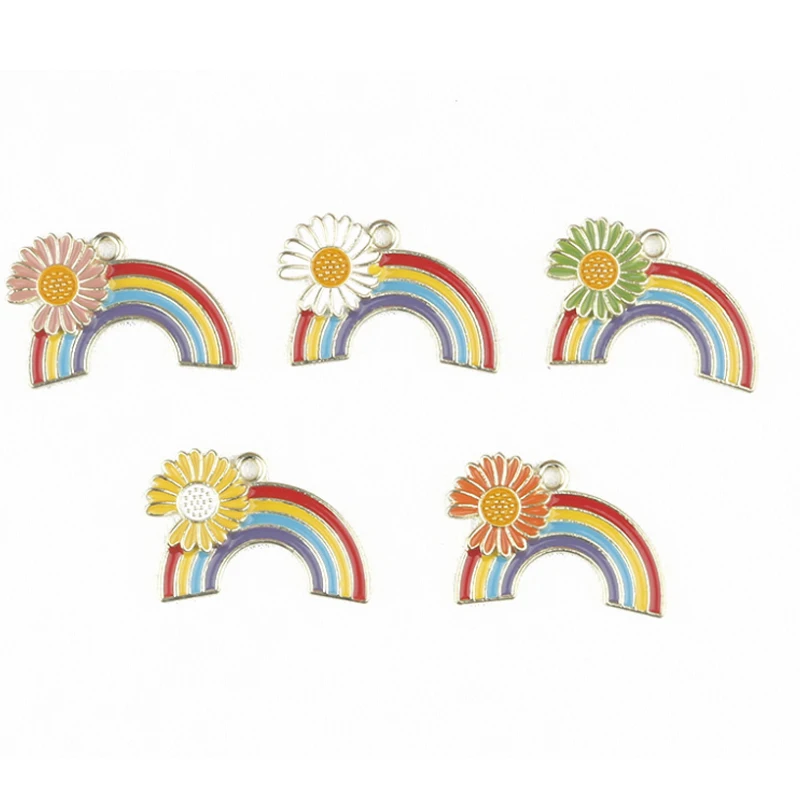 10pcs/Lot 17*26mm Alloy Metal Drop Oil Daisy Rainbow Colorful Charms KC Gold Pendant for DIY Bracelet Necklace Jewelry Making
10pcs/Lot 17*26mm Alloy Metal Drop Oil Daisy Rainbow Colorful Charms KC Gold Pendant for DIY Bracelet Necklace Jewelry Making
