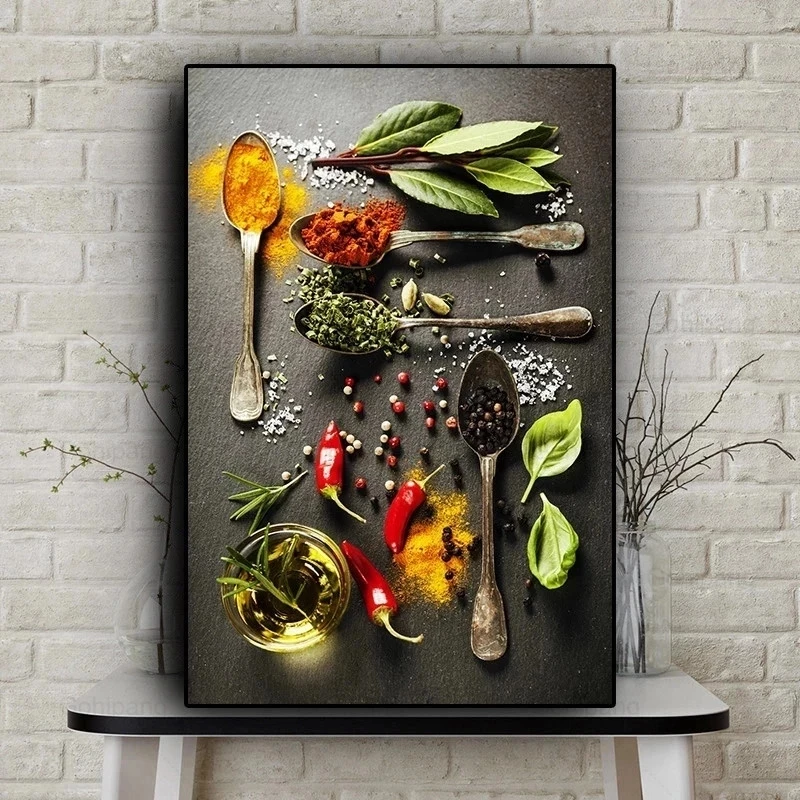 Grains Spices Spoon Peppers Kitchen Canvas Painting Scandinavian Posters and Prints Wall Art Food Pictures for Living Room Decor
Grains Spices Spoon Peppers Kitchen Canvas Painting Scandinavian Posters and Prints Wall Art Food Pictures for Living Room Decor