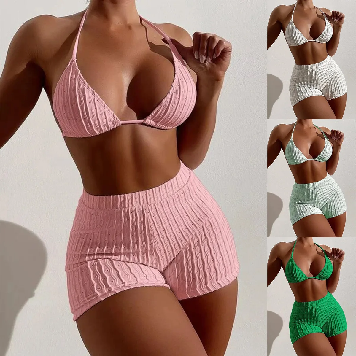 Полосатые тканевые треугольные боксеры с разрезом, бикини 2023, разные цвета, сексуальный купальник для женщин 
Полосатые тканевые треугольные боксеры с разрезом, бикини 2023, разные цвета, сексуальный купальник для женщин