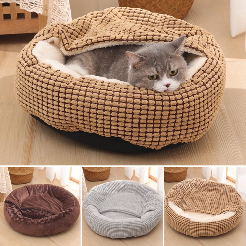 Winter Warm Pet Dog Cat Round Plush Bed Semi-enclosed Cat Nest for Deep Sleep Cats Bed Little Mat Basket Soft Kennel For Dog Cat
Winter Warm Pet Dog Cat Round Plush Bed Semi-enclosed Cat Nest for Deep Sleep Cats Bed Little Mat Basket Soft Kennel For Dog Cat
