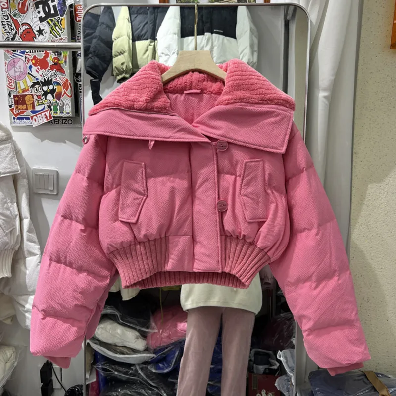 Fashion Stand Collar Short Cotton Jacket Women Winter Thick Retro Elegant Streetwear All-Matching Parkas Coats Doudoune Femme
Fashion Stand Collar Short Cotton Jacket Women Winter Thick Retro Elegant Streetwear All-Matching Parkas Coats Doudoune Femme
