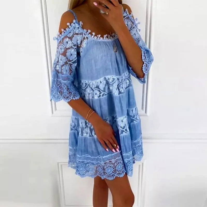 Women's Sexy half Sleeve loose Lace Dress Elegant Pencil Skirt Off Shoulder Skinny Knee Dress Festive Party Outfit
Women's Sexy half Sleeve loose Lace Dress Elegant Pencil Skirt Off Shoulder Skinny Knee Dress Festive Party Outfit
