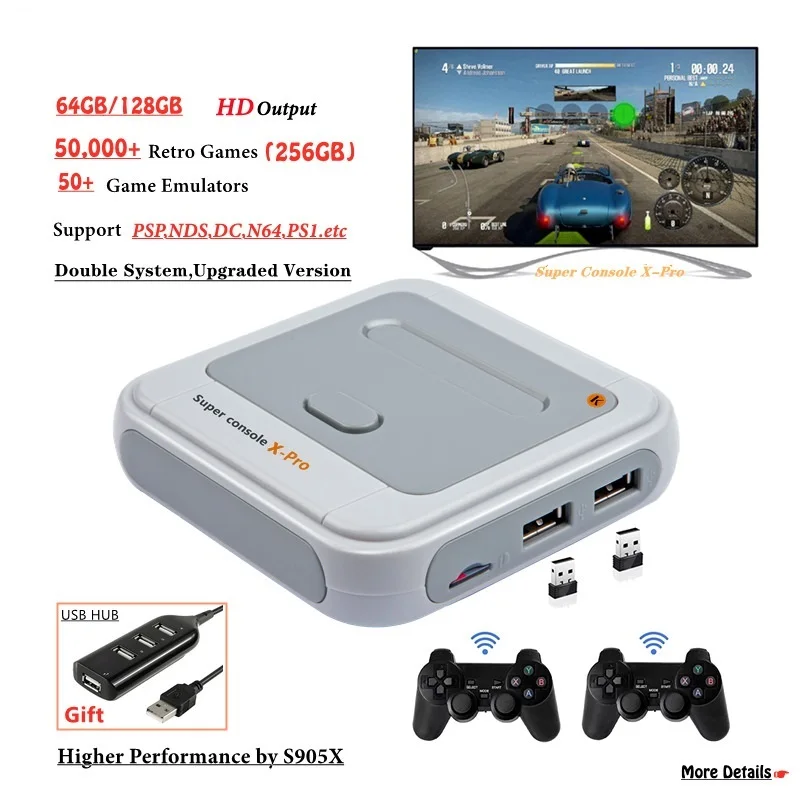 Новый HEYNOW Amlogic S905X Wi-Fi 4K HD супер консоль X Pro 50 + Эмулятор 50000 + игр Ретро Мини ТВ приставка игровой плеер для 
Новый HEYNOW Amlogic S905X Wi-Fi 4K HD супер консоль X Pro 50 + Эмулятор 50000 + игр Ретро Мини ТВ приставка игровой плеер для