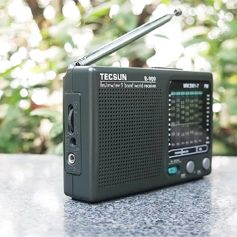 

2022 Newly TECSUN R-909 Portable Radio FM MW(AM) SW(Shortwave) 9 Bands World Receiver Portable Stereo Radio Convenient Radio