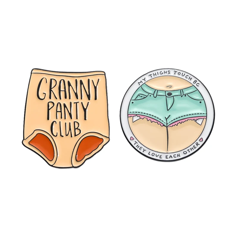 Забавная эмалированная булавка Babny Panty Club My Thighs Touch саркастическая брошь