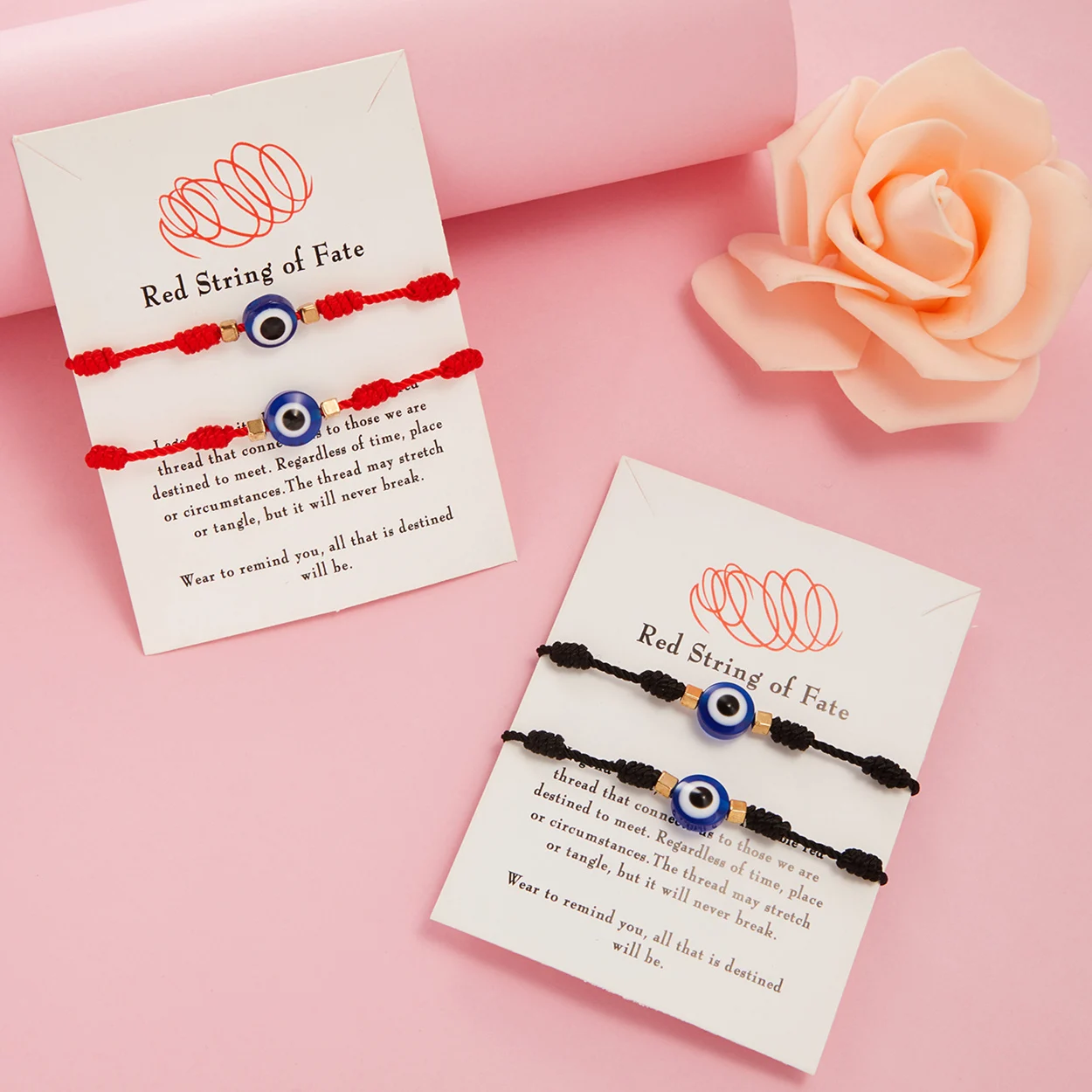 7 Knots Black Red String Rope Bracelets for Women Men Evil Blue Eyes Lucky Wish Paperboard Handmade Adjustable Couple Bangles
7 Knots Black Red String Rope Bracelets for Women Men Evil Blue Eyes Lucky Wish Paperboard Handmade Adjustable Couple Bangles