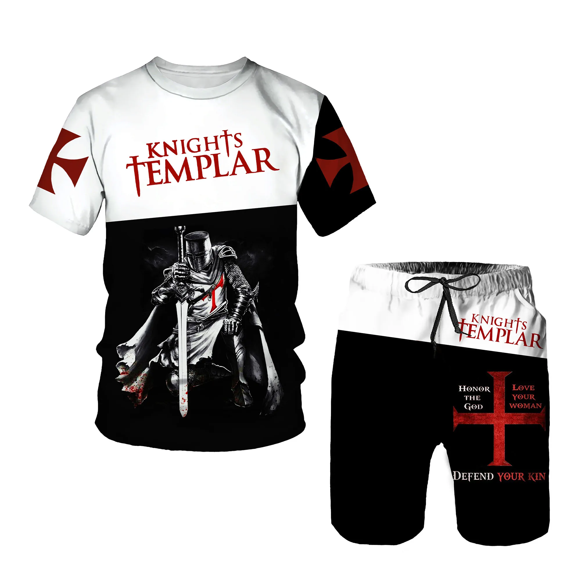 Summer Fashion Men's T-Shirts/Shorts/Sport Suits 2 Piece Medieval Retro Knights Templar 3D Printed Sport Casual Men's Set
Summer Fashion Men's T-Shirts/Shorts/Sport Suits 2 Piece Medieval Retro Knights Templar 3D Printed Sport Casual Men's Set