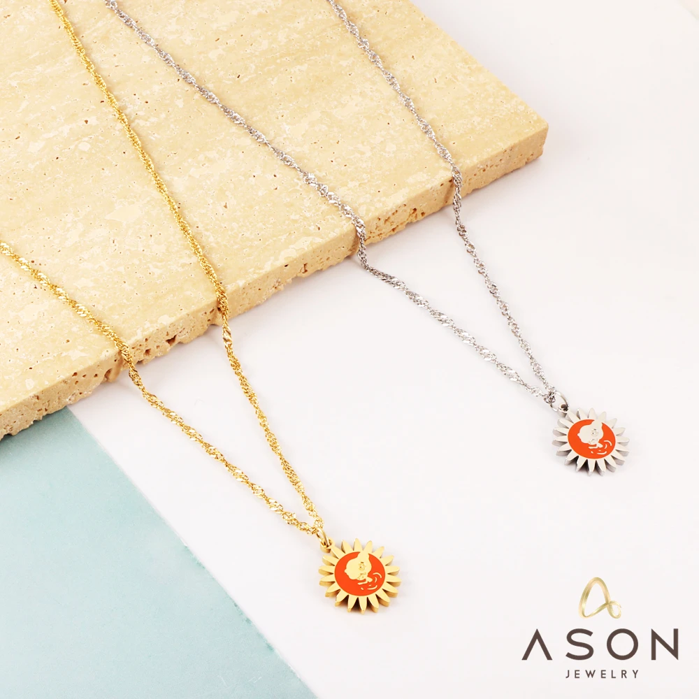ASONSTEEL Fashion Orange Sun Flower Accessory Charm Pendant Necklace Gold Color Stainless Steel For Women Jewelry Party Chokers
ASONSTEEL Fashion Orange Sun Flower Accessory Charm Pendant Necklace Gold Color Stainless Steel For Women Jewelry Party Chokers