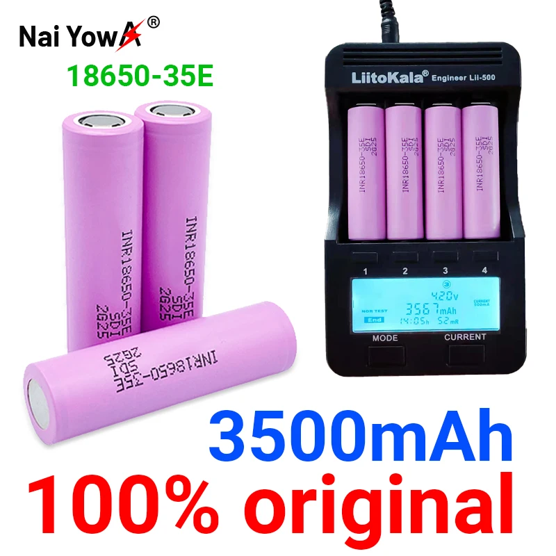 1-10 actual capacity original power 18650 lithium battery 35E 3500mAh 3.7V 25A high power inr18650 electric tools
1-10 actual capacity original power 18650 lithium battery 35E 3500mAh 3.7V 25A high power inr18650 electric tools