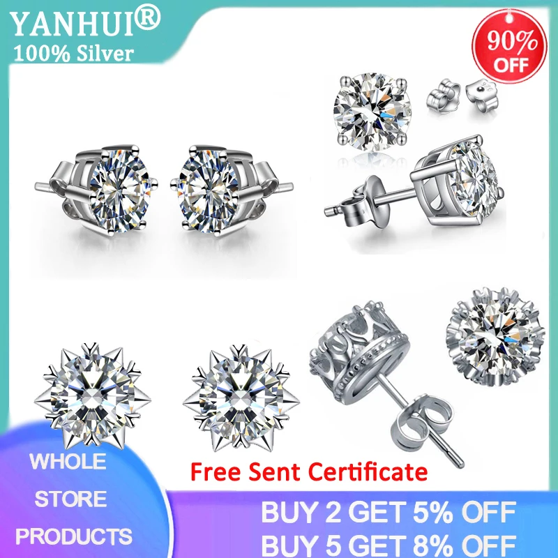 With Certificate Tibetan Silver 925 Earrings Solitaire 2 Carat Zirconia Stud Earrings For Women Girl Gift Free Sent Gift Box
With Certificate Tibetan Silver 925 Earrings Solitaire 2 Carat Zirconia Stud Earrings For Women Girl Gift Free Sent Gift Box