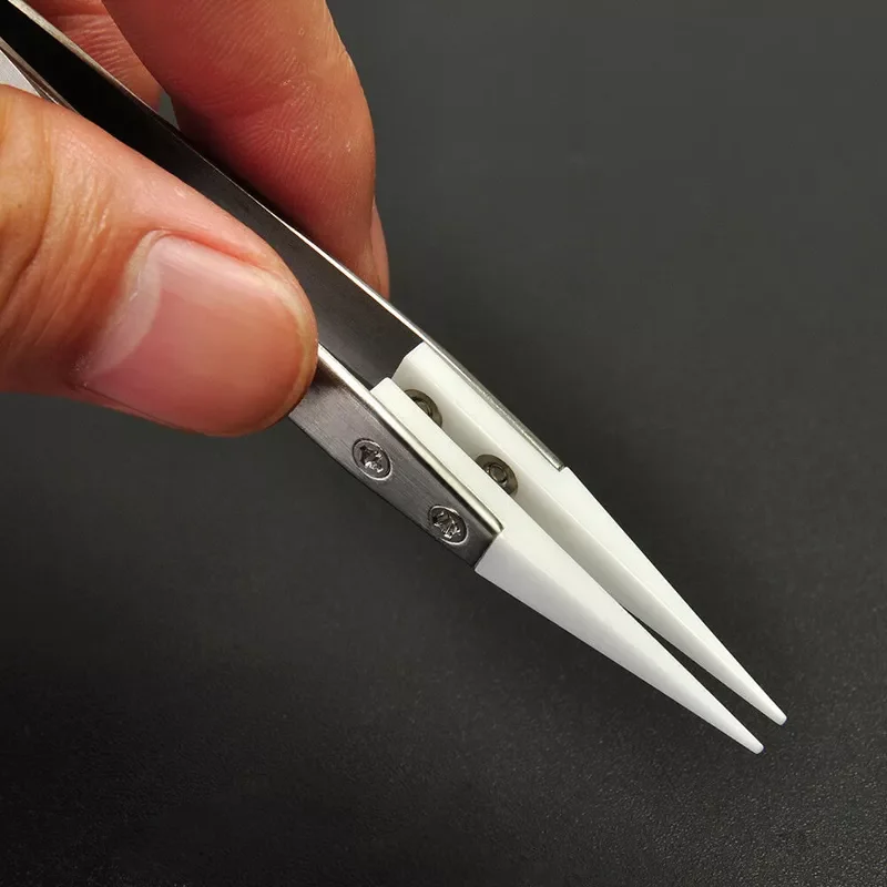 Straight Aimed Ceramic Tweezers for Electronics Soldering with Stainless Steel Handle Black Tweezers Hand Tool Precision Tweezer
Straight Aimed Ceramic Tweezers for Electronics Soldering with Stainless Steel Handle Black Tweezers Hand Tool Precision Tweezer