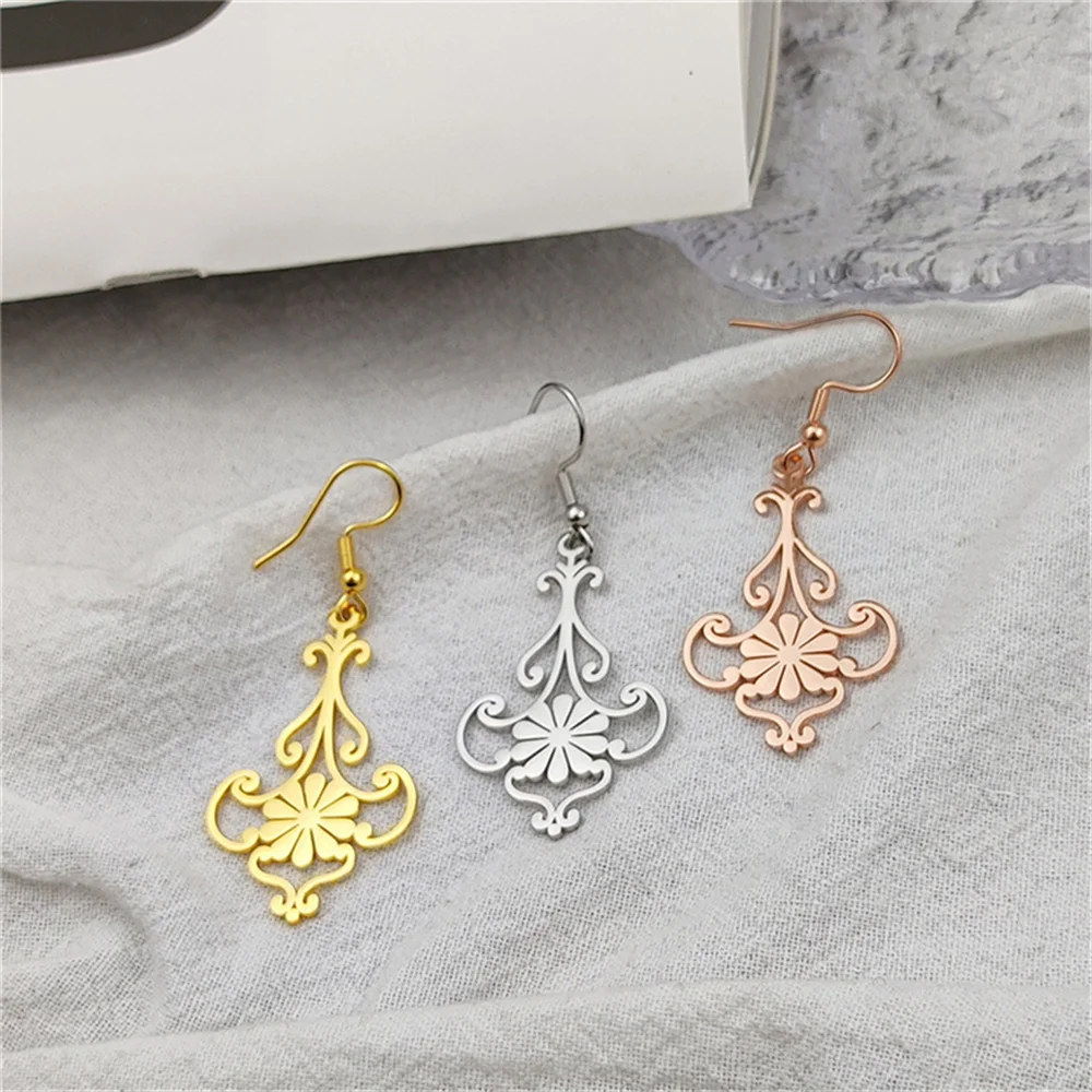 Stainless Steel Jewelry Hanging Earring For Women Flower Dangle Earrings Personality Fashion Charm Wedding Jewelry Gift for Wife
Stainless Steel Jewelry Hanging Earring For Women Flower Dangle Earrings Personality Fashion Charm Wedding Jewelry Gift for Wife