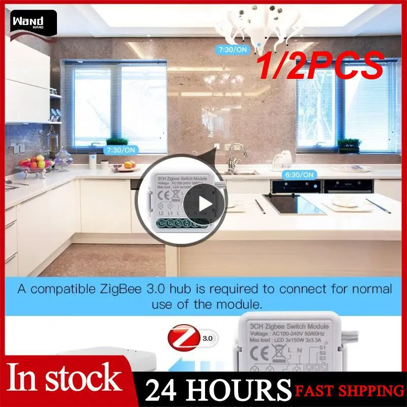 1/2PCS Tuya Smart ZigBee 3.0 Switch Module 10A Smart Home Breaker 1 2 3 4 Gang Supports 2 Way Control Works with Alexa
1/2PCS Tuya Smart ZigBee 3.0 Switch Module 10A Smart Home Breaker 1 2 3 4 Gang Supports 2 Way Control Works with Alexa