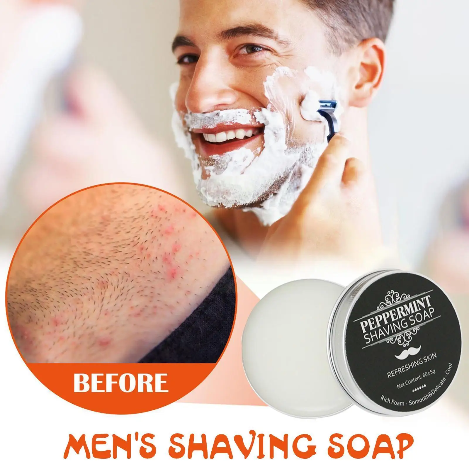 60g Mint Scent Men's Shaving Soap Aluminum Boxed Foam Not Gentle Rich Stimulating Handmade Gentle Cream Beard Soap Shave I6E9
60g Mint Scent Men's Shaving Soap Aluminum Boxed Foam Not Gentle Rich Stimulating Handmade Gentle Cream Beard Soap Shave I6E9