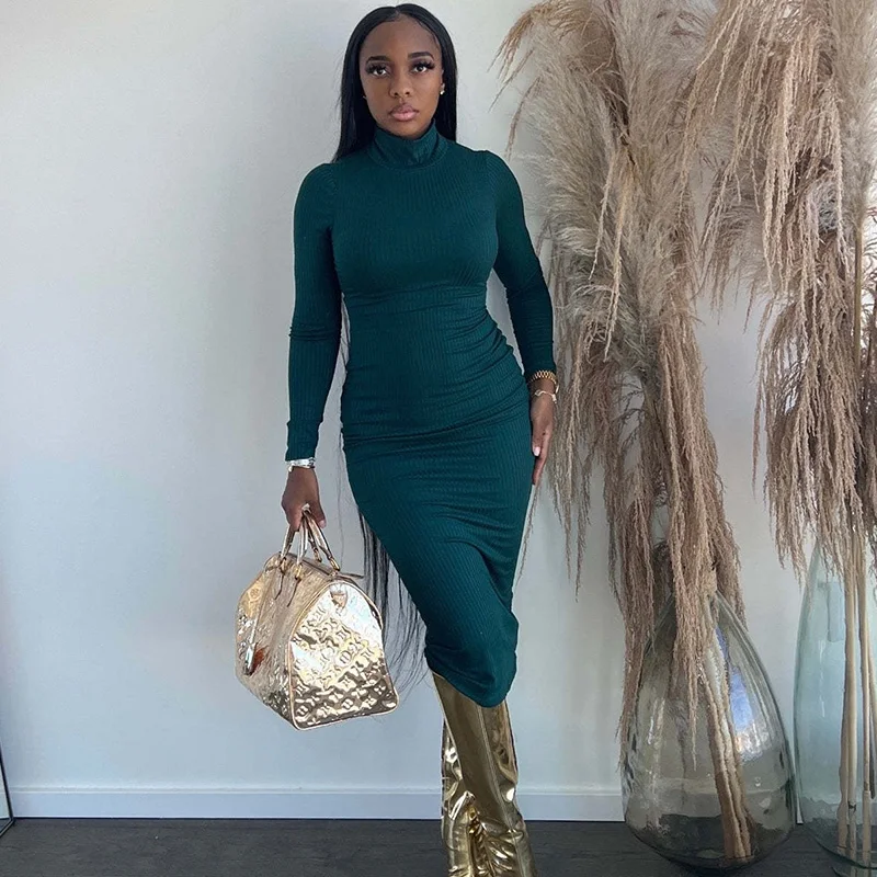 Znaiml 2023 Ribbed Knitted Slim Elastic Bodycon Dresses for Women Clothes Winter Long Sleeve Basic Midi Dress Vestidos De Mujer
Znaiml 2023 Ribbed Knitted Slim Elastic Bodycon Dresses for Women Clothes Winter Long Sleeve Basic Midi Dress Vestidos De Mujer